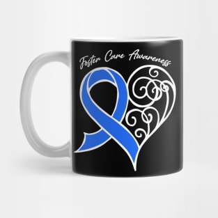 Foster Care Awareness Heart Ribbon Gift Valentines Day - In This Family Nobody Fights Alone Mug